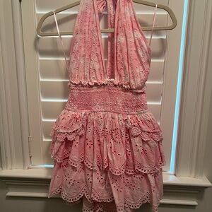 LoveShackFancy Pink Eyelet Dress